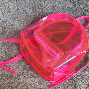 Clear pink mini book bag